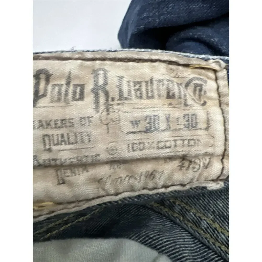 Polo Ralph Lauren Cortlandt 300 Dark Wash Blue Denim Jeans Mens 30x30